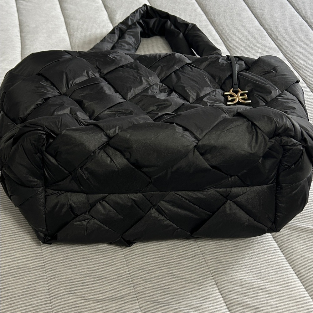 Sam Edelman Large Woven Quilted Puffer Shoulder Bag Tote Purse Handbag - Picture 6 of 10